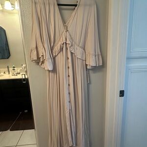 Forever 21 Cream Boho Maxi Dress
